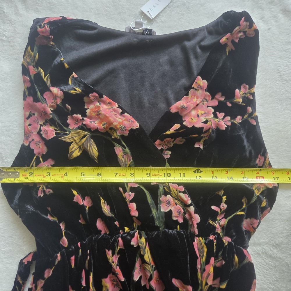 Baltic Born Lennon Black Velvet Floral Maxi Dress Lined NWT Sz XL - Picture 7 of 8